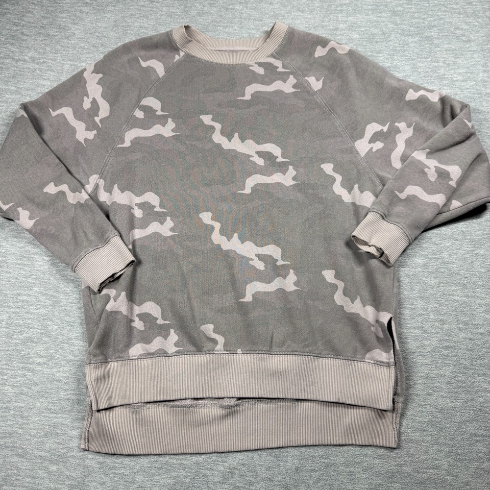 American Eagle Sweatshirt‎ Womens S Gray Camo Jegging Fit Raglan Pullover Fleece